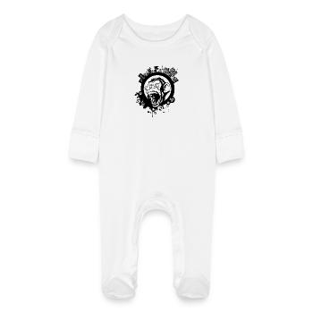 urban, monkey, monkey - Baby Organic Sleepsuit with Scratch Mitts - white - Front