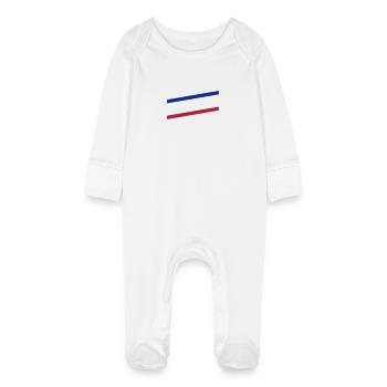 France Français Française French Frankreich - Baby Organic Sleepsuit with Scratch Mitts - white - Front