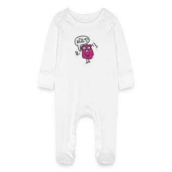 Kalt - Baby Bio-Schlafanzug mit Kratzhandschuhen - Weiß - Vorne