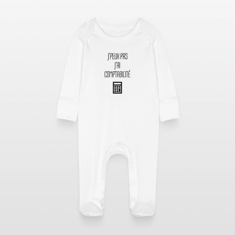 comptable / comptabilité / compter / chiffre Grenouillère bio avec gants Bébé