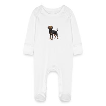 Teckel Dackel - Grenouillère bio avec gants Bébé - blanc - Devant