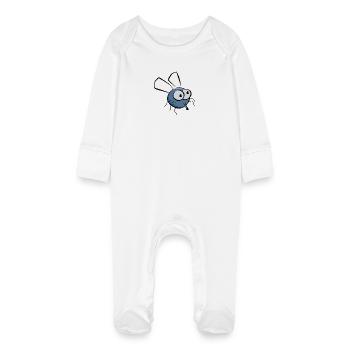 Fly - Baby Organic Sleepsuit with Scratch Mitts - white - Front