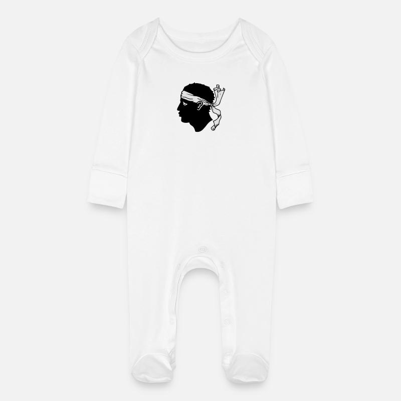drapeau_corse2 - Baby Organic Sleepsuit with Scratch Mitts - white