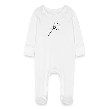 magic__f1_ - Baby Bio-Schlafanzug mit Kratzhandschuhen - Weiß - Vorne