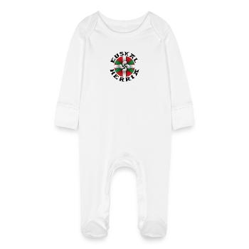 euskal herria design 116 - Grenouillère bio avec gants Bébé - blanc - Devant