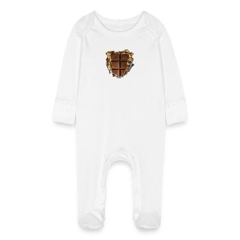 six pack schokolade - Baby Bio-Schlafanzug mit Kratzhandschuhen - Weiß - Vorne