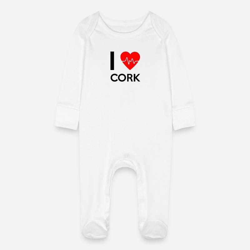 J'aime Cork - J'adore Cork - Grenouillère bio avec gants Bébé - blanc
