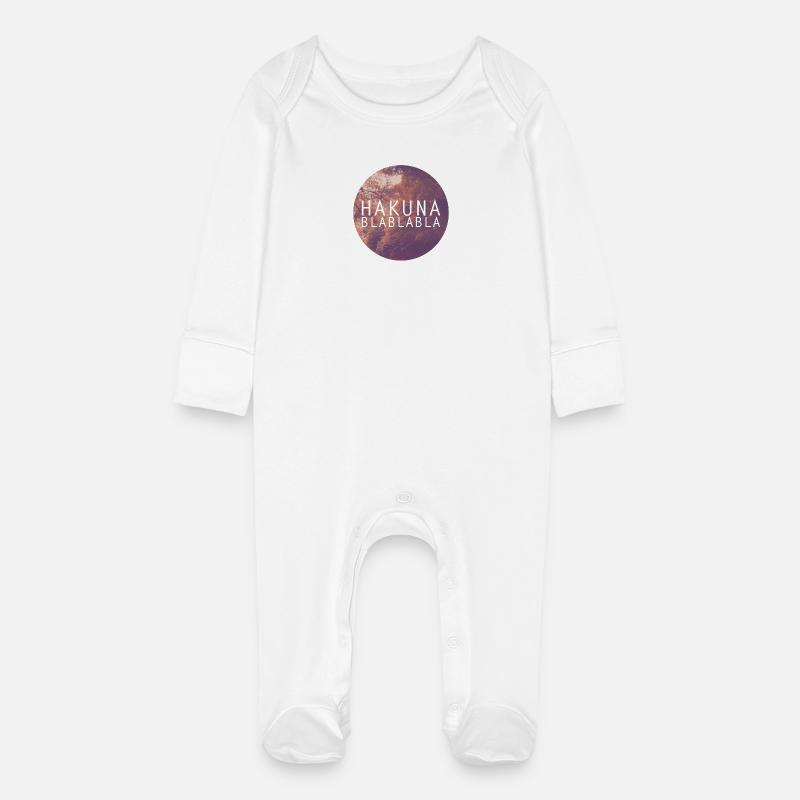Hakuna Scène Blablabla - Grenouillère bio avec gants Bébé - blanc