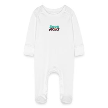 Book Addict - Baby Organic Sleepsuit with Scratch Mitts - white - Front