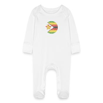 Zimbabwe Zimbabwe Great Zimbabwe Love Heart Mandala - Grenouillère bio avec gants Bébé - blanc - Devant
