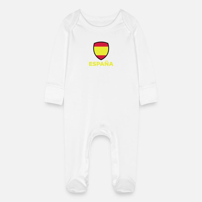 Drapeau national d'Espagne - Grenouillère bio avec gants Bébé - blanc