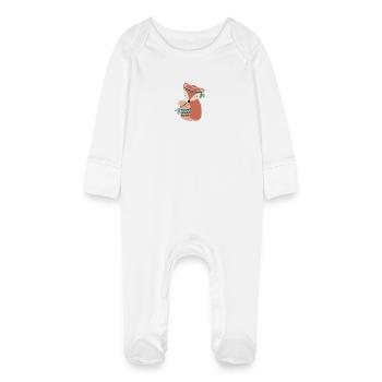 tribal foxy - Baby Organic Sleepsuit with Scratch Mitts - white - Front