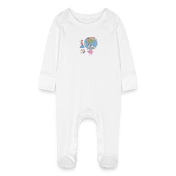 Back to school - Baby Organic Sleepsuit with Scratch Mitts - white - Front