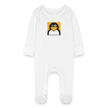 Linux Penguin - Baby Organic Sleepsuit with Scratch Mitts - white - Front
