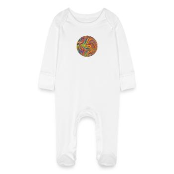 Colorful color wheel with running colors - Baby Organic Sleepsuit with Scratch Mitts - white - Front