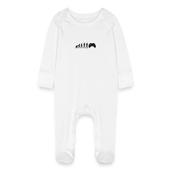 Gaming evolution development of the gaming gift - Baby Organic Sleepsuit with Scratch Mitts - white - Front