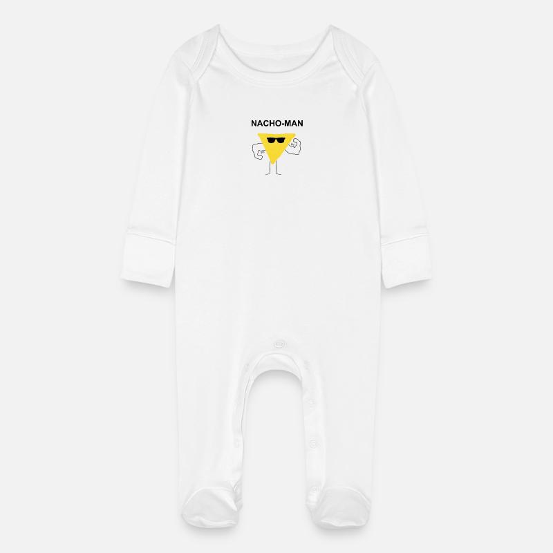 muscles Nacho Macho Man idée cadeau - Grenouillère bio avec gants Bébé - blanc