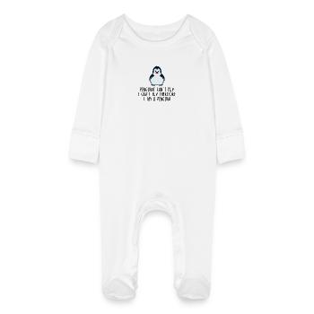 Penguins ne peuvent pas voler idée pingouin cadeau animal zoo - Grenouillère bio avec gants Bébé - blanc - Devant