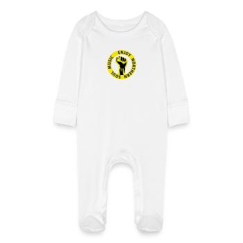 2 colors - Enjoy Northern Soul Music - nighter - Grenouillère bio avec gants Bébé - blanc - Devant