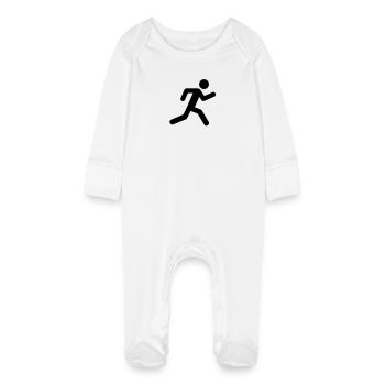 man_run__f1 - Grenouillère bio avec gants Bébé - blanc - Devant