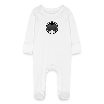Shou, porte bonheur chinois, symbole longévité / - Grenouillère bio avec gants Bébé - blanc - Devant