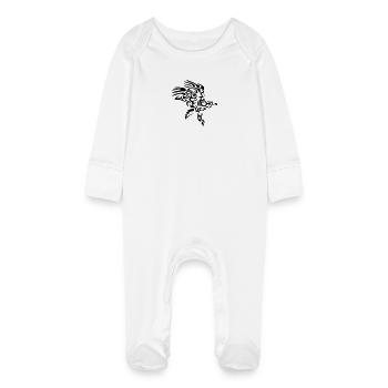 aigle adler tribal eagle aguila aquila - Grenouillère bio avec gants Bébé - blanc - Devant