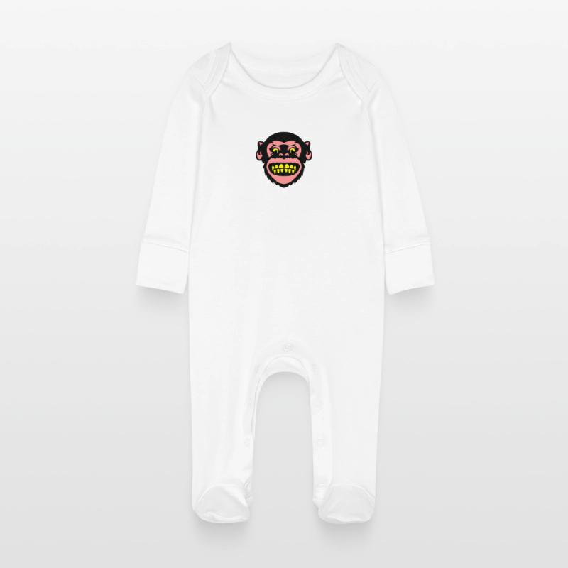 monkey monkey grimace 8 Baby Organic Sleepsuit with Scratch Mitts
