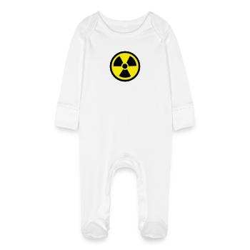Radiation Warning - Baby Organic Sleepsuit with Scratch Mitts - white - Front