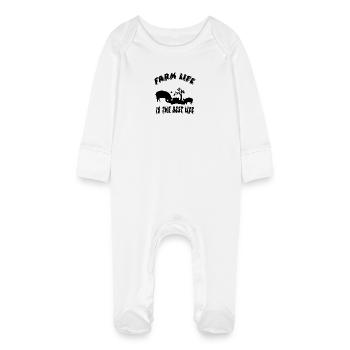 Ferme - Grenouillère bio avec gants Bébé - blanc - Devant
