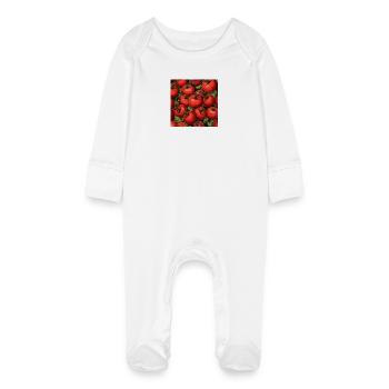 Tomatoes - Baby Organic Sleepsuit with Scratch Mitts - white - Front