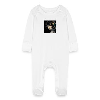 Anime Eyes Digital - Baby Organic Sleepsuit with Scratch Mitts - white - Front