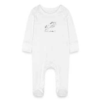 Deux chevaux - Grenouillère bio avec gants Bébé - blanc - Devant