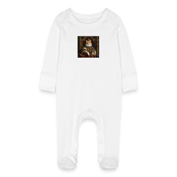 Le Roi des Chats - Grenouillère bio avec gants Bébé - blanc - Devant