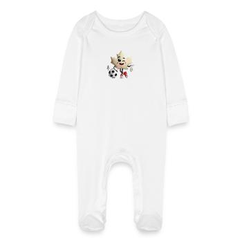 Mascotte de soccer de la feuille d’érable du Canada - Grenouillère bio avec gants Bébé - blanc - Devant