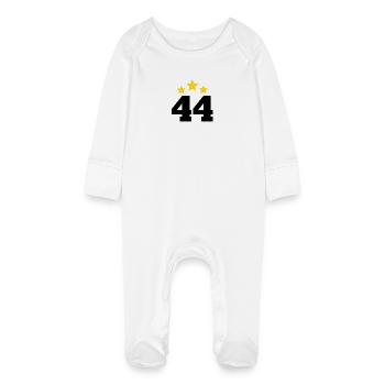 44 ans étoile - cadeau 44e anniversaire - Grenouillère bio avec gants Bébé - blanc - Devant