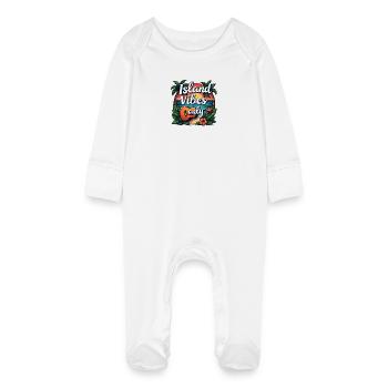 ÎLE - Grenouillère bio avec gants Bébé - blanc - Devant