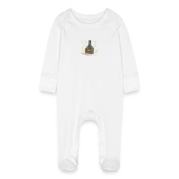 Lighted wood-burning fireplace - Baby Organic Sleepsuit with Scratch Mitts - white - Front