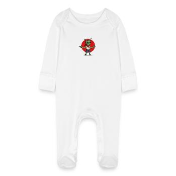 Alien avec bandana - Grenouillère bio avec gants Bébé - blanc - Devant