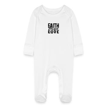 Foi Amour Espérance - Grenouillère bio avec gants Bébé - blanc - Devant