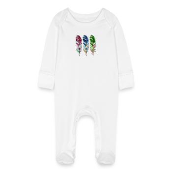 Pen - Baby Organic Sleepsuit with Scratch Mitts - white - Front