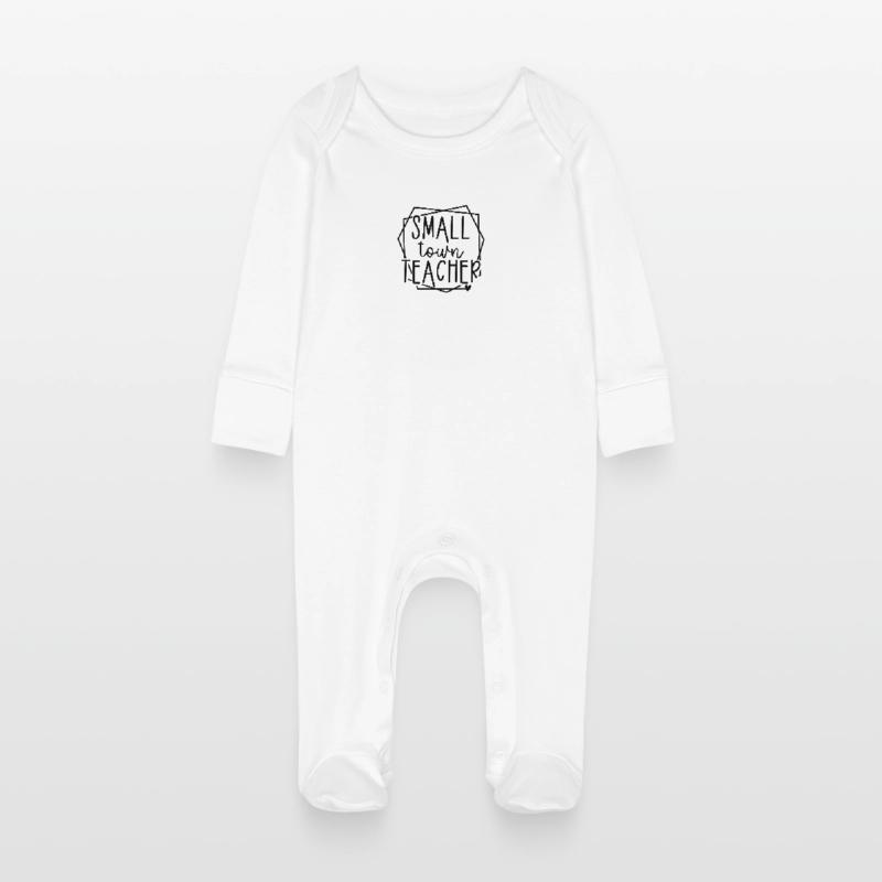 Kleinstadtlehrer Herzgrafik für Pädagogen Baby Bio-Schlafanzug mit Kratzhandschuhen