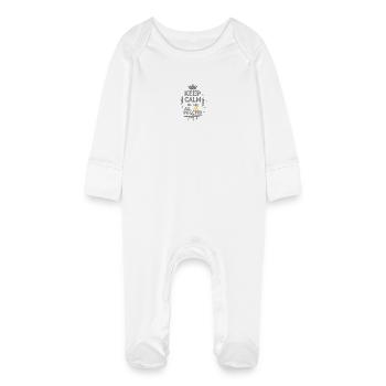Keep Calm - Baby Organic Sleepsuit with Scratch Mitts - white - Front