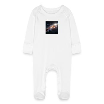 Illusion spatiale futuriste - Grenouillère bio avec gants Bébé - blanc - Devant