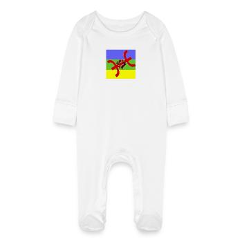 poing_momo - Grenouillère bio avec gants Bébé - blanc - Devant