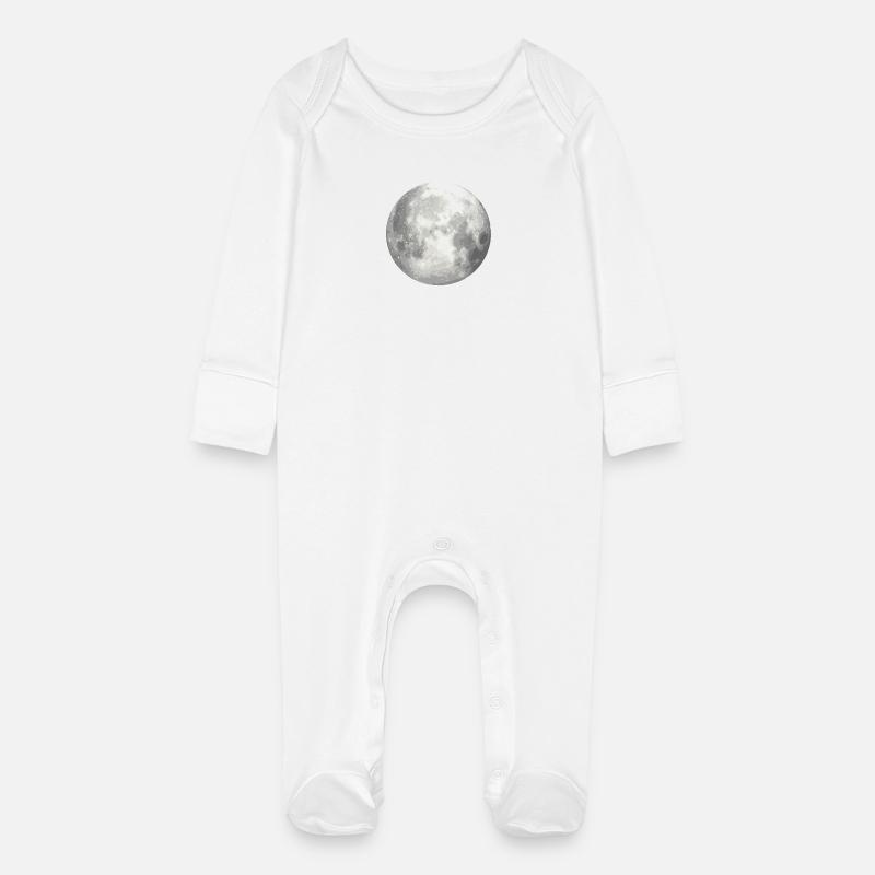 Mond klein - Baby Organic Sleepsuit with Scratch Mitts - white