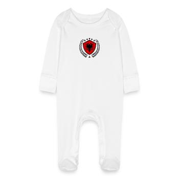 Albanie - Grenouillère bio avec gants Bébé - blanc - Devant