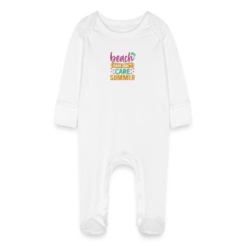 Cheveux de plage Dont Care Summer - Grenouillère bio avec gants Bébé - blanc - Devant