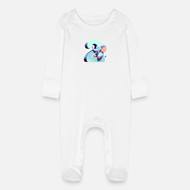 Collection créative de numéros pour enfants - Grenouillère bio avec gants Bébé - blanc