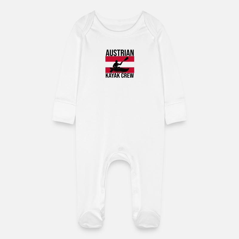 Chemise autrichienne Kayak Crew Kajak - Grenouillère bio avec gants Bébé - blanc