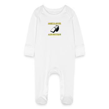Bester Schiedsrichter - Baby Bio-Schlafanzug mit Kratzhandschuhen - Weiß - Vorne